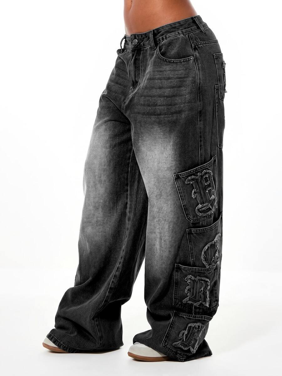 CZARNE SPODNIE JEANS
