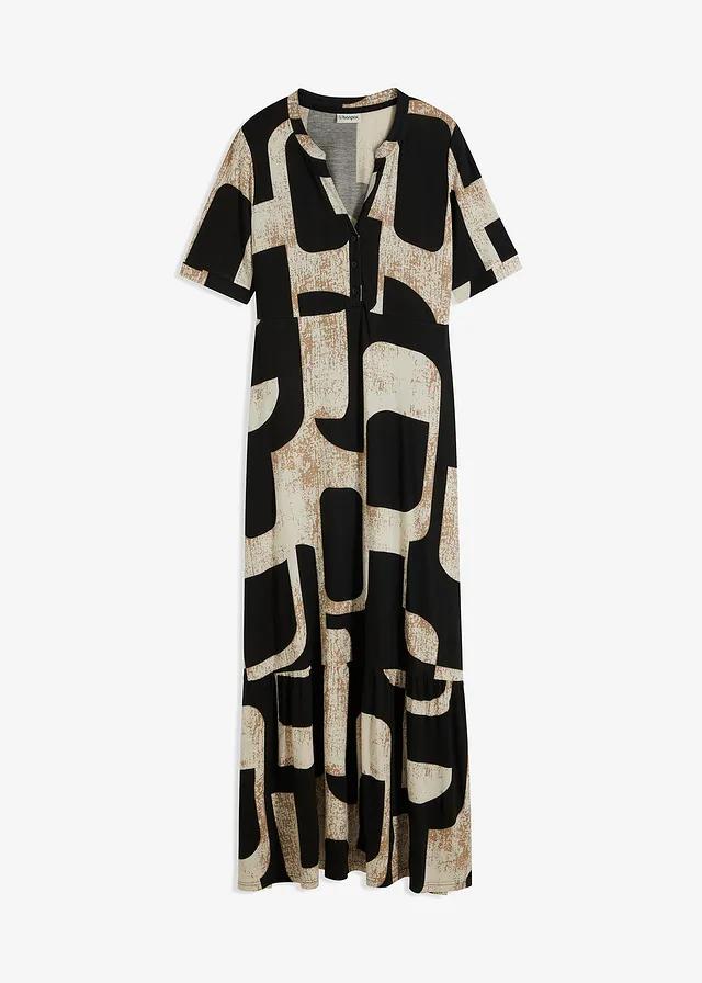 MAXI SUKIENKA V-NECK PRINT 