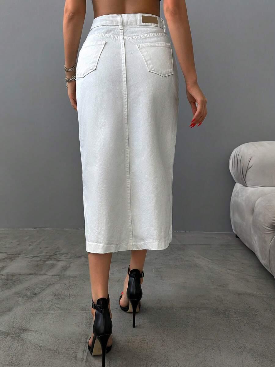 biała spódnica jeans