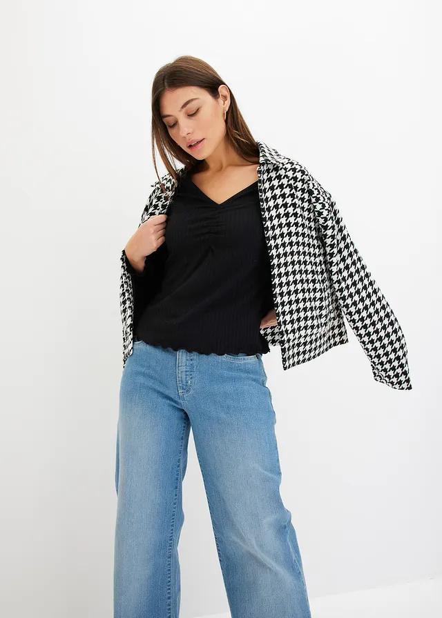 CZARNA BLUZKA V-NECK
