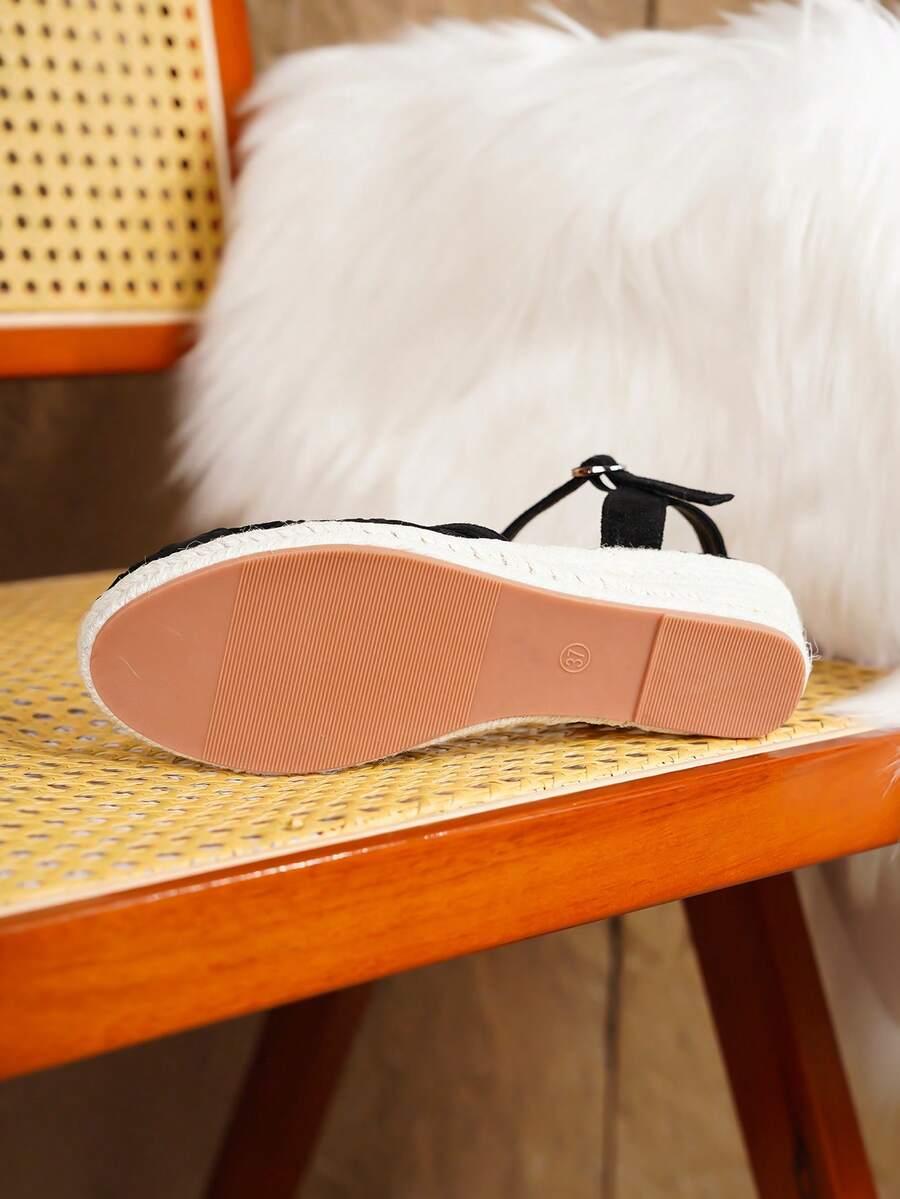 CZARNE ESPADRYLE KOTURN