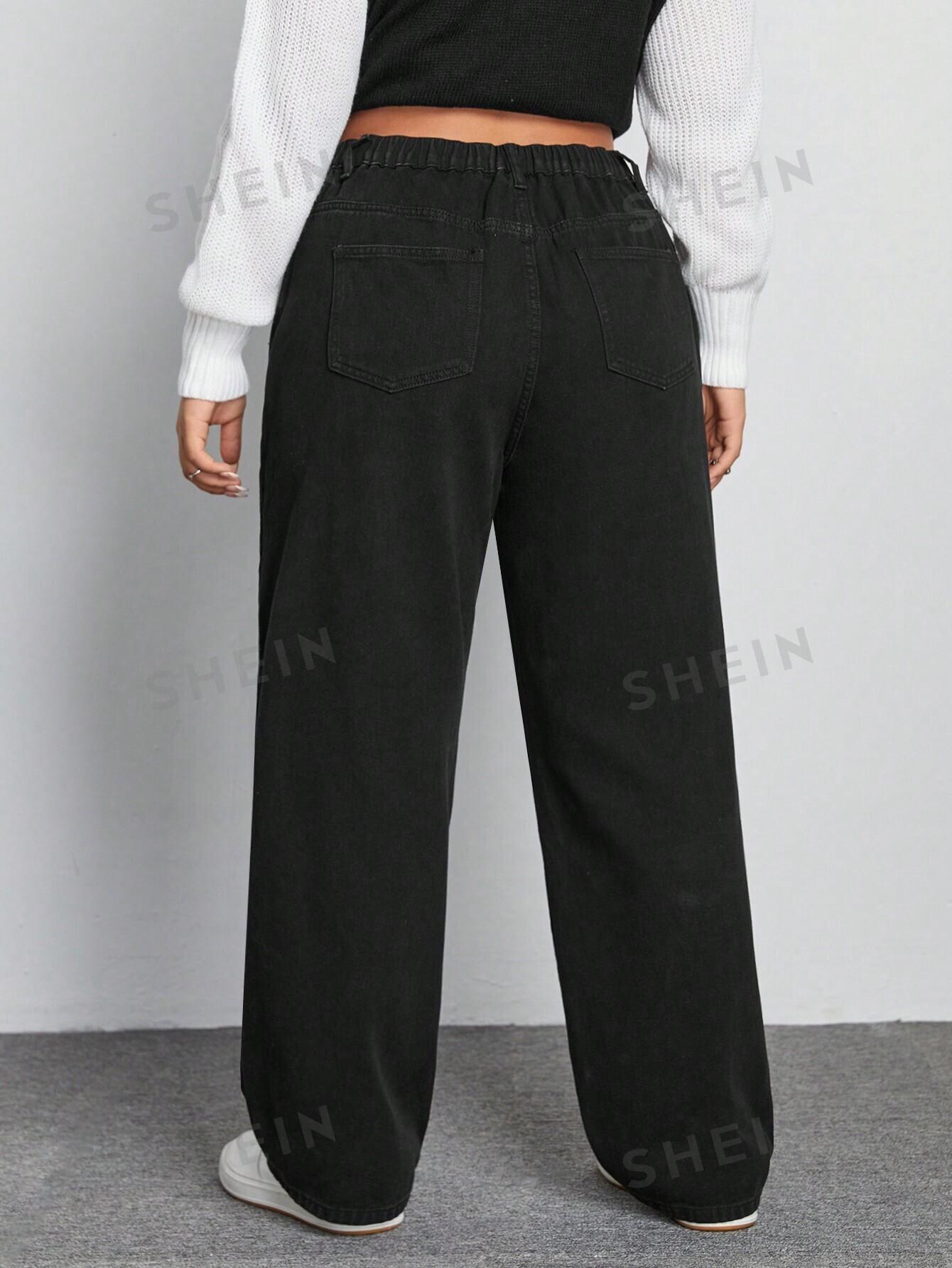CZARNE SPODNIE JEANS