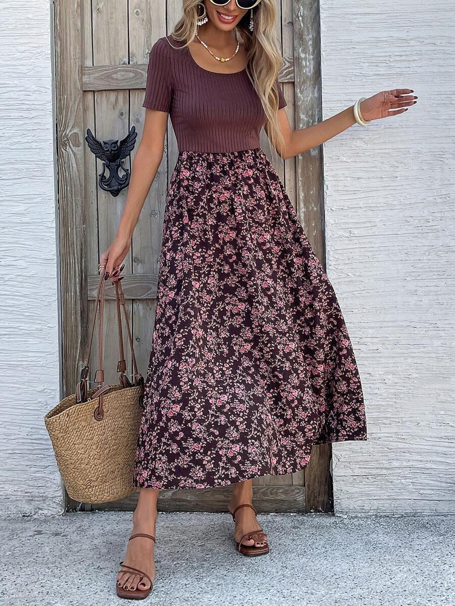 midi sukienka kwiaty