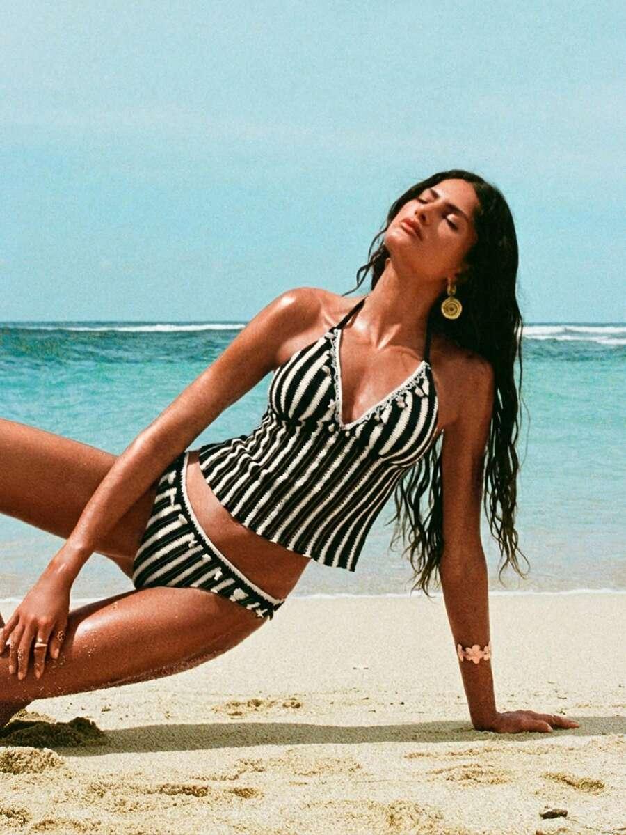 komplet tankini figi muszelki