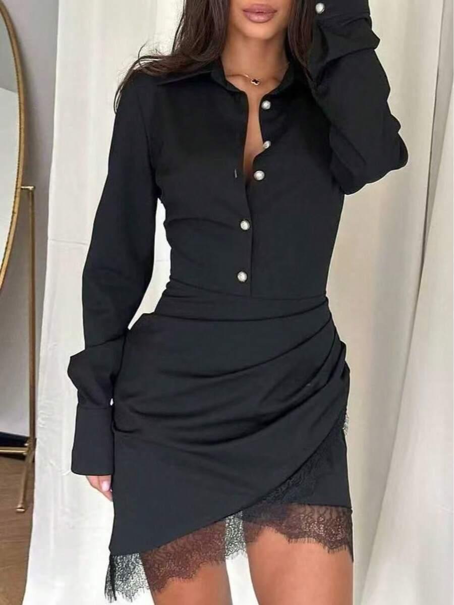 CZARNA MINI SUKIENKA 