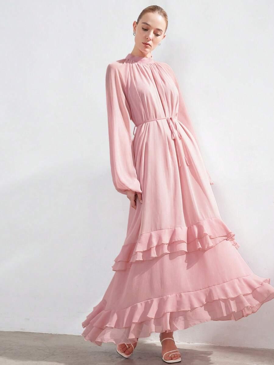 RÓŻOWA MAXI SUKIENKA