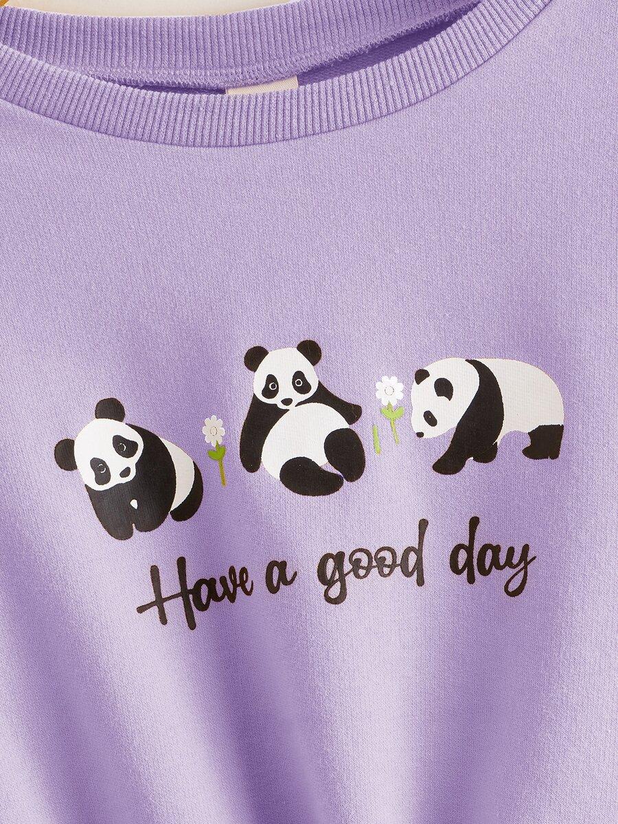 fioletowa bluza nadruk panda