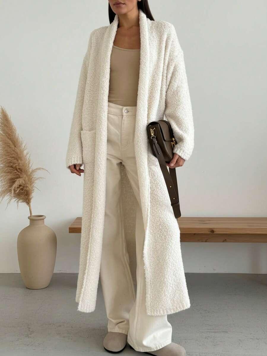 BEŻOWY SWETER KARDIGAN 