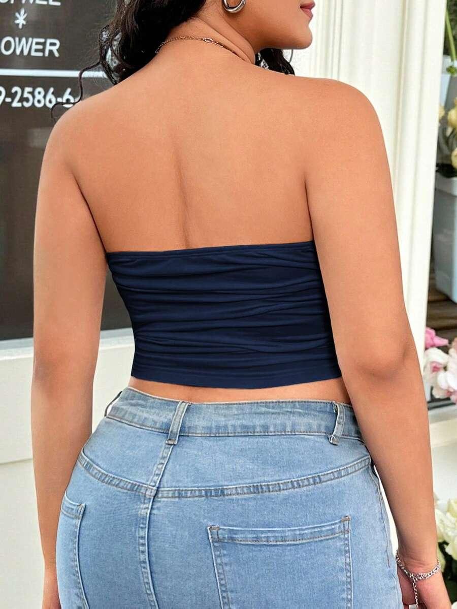 granatowy crop top tuba