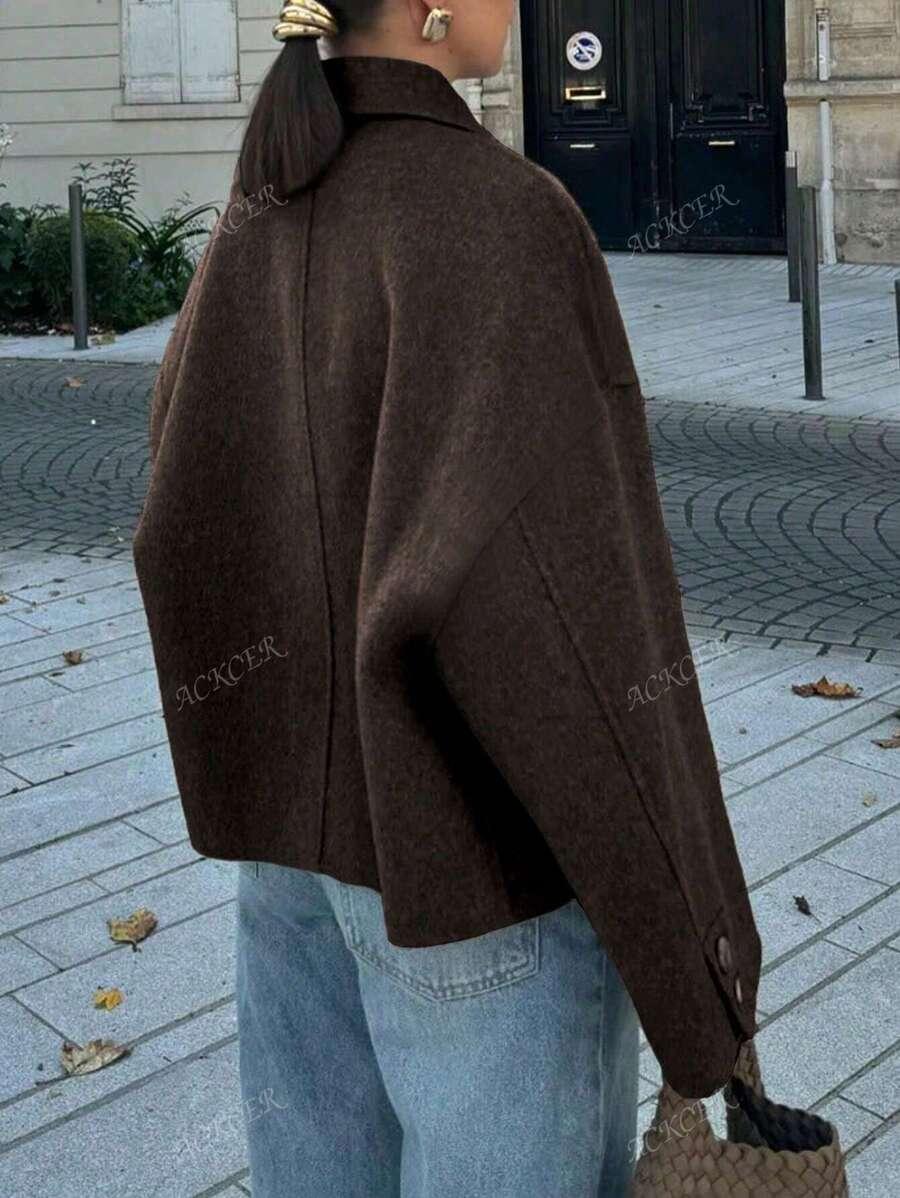 BRĄZOWY PŁASZCZ GUZIKI