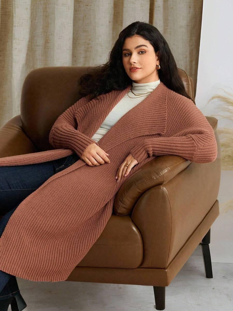brązowy sweter długi rękaw
