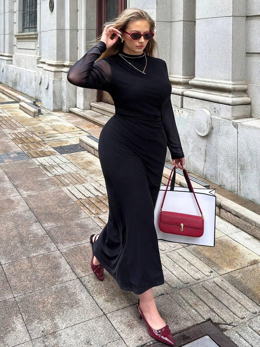 czarna maxi sukienka
