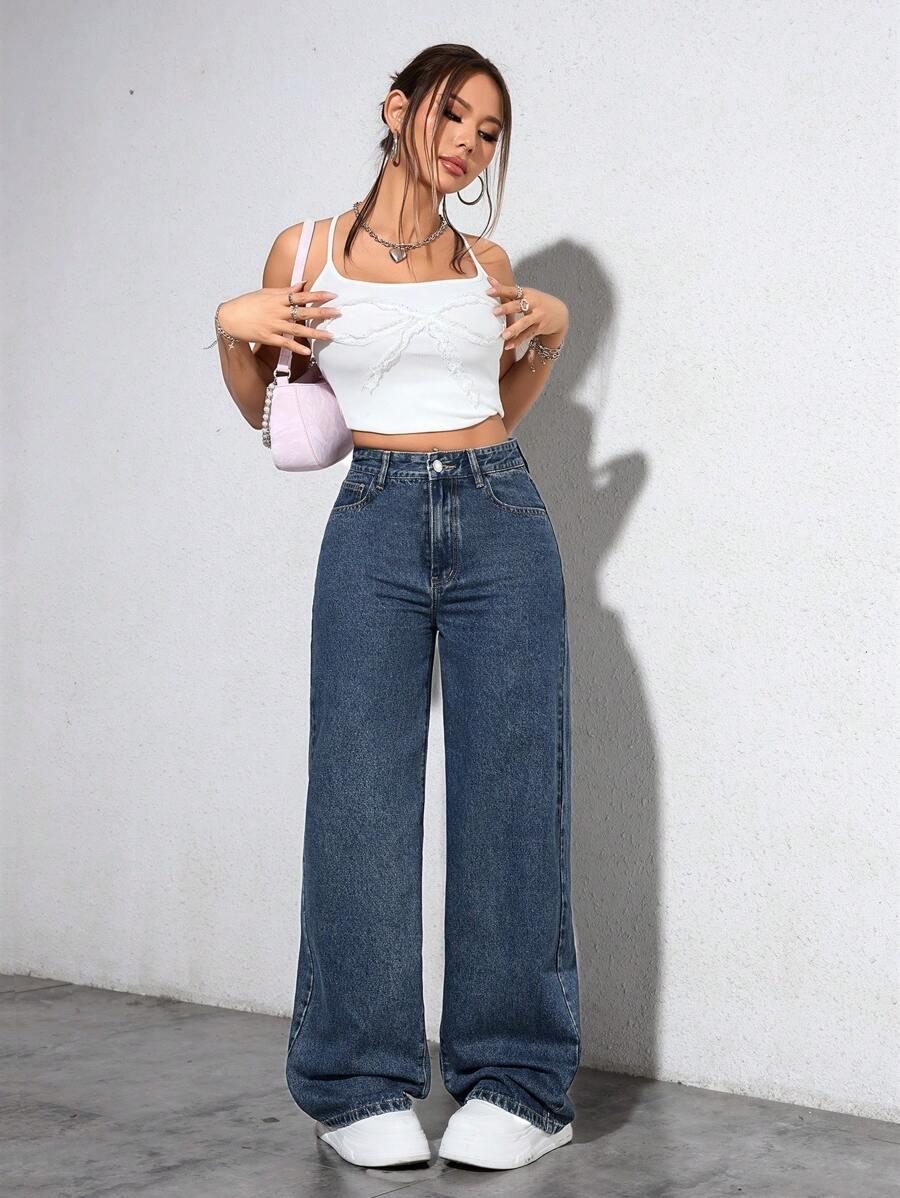 NIEBIESKIE SPODNIE JEANS KIESZENIE