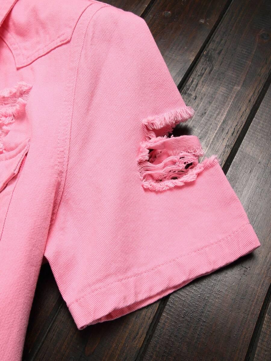 różowa koszula jeans