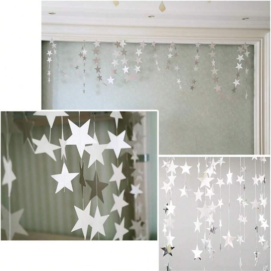 srebrna girlanda gwiazdy 3-pack