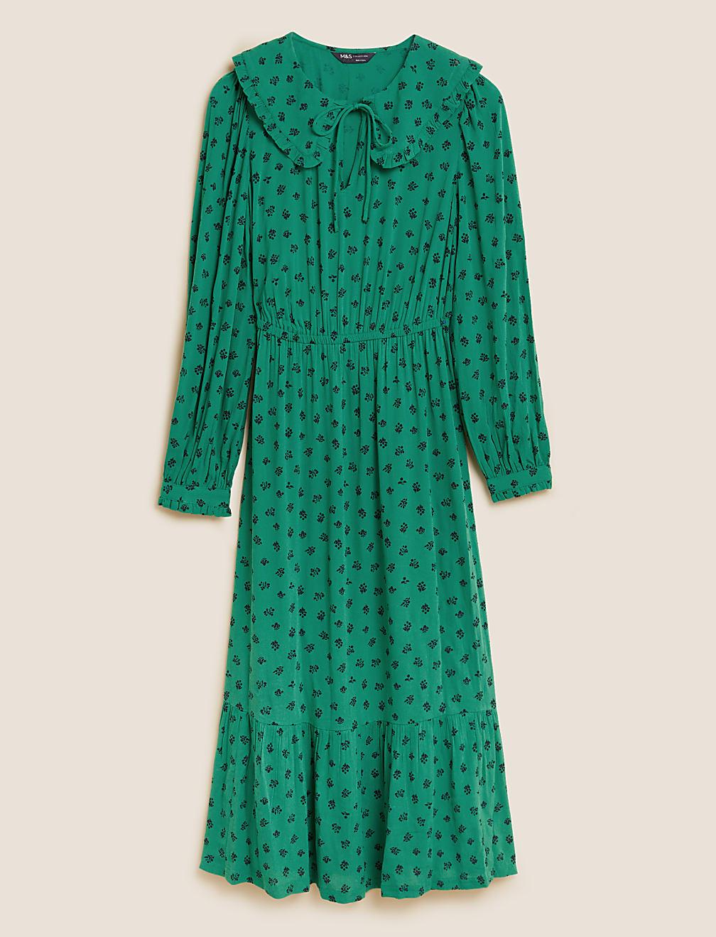 ZIELONA SUKIENKA PRINT T42-7717-J4