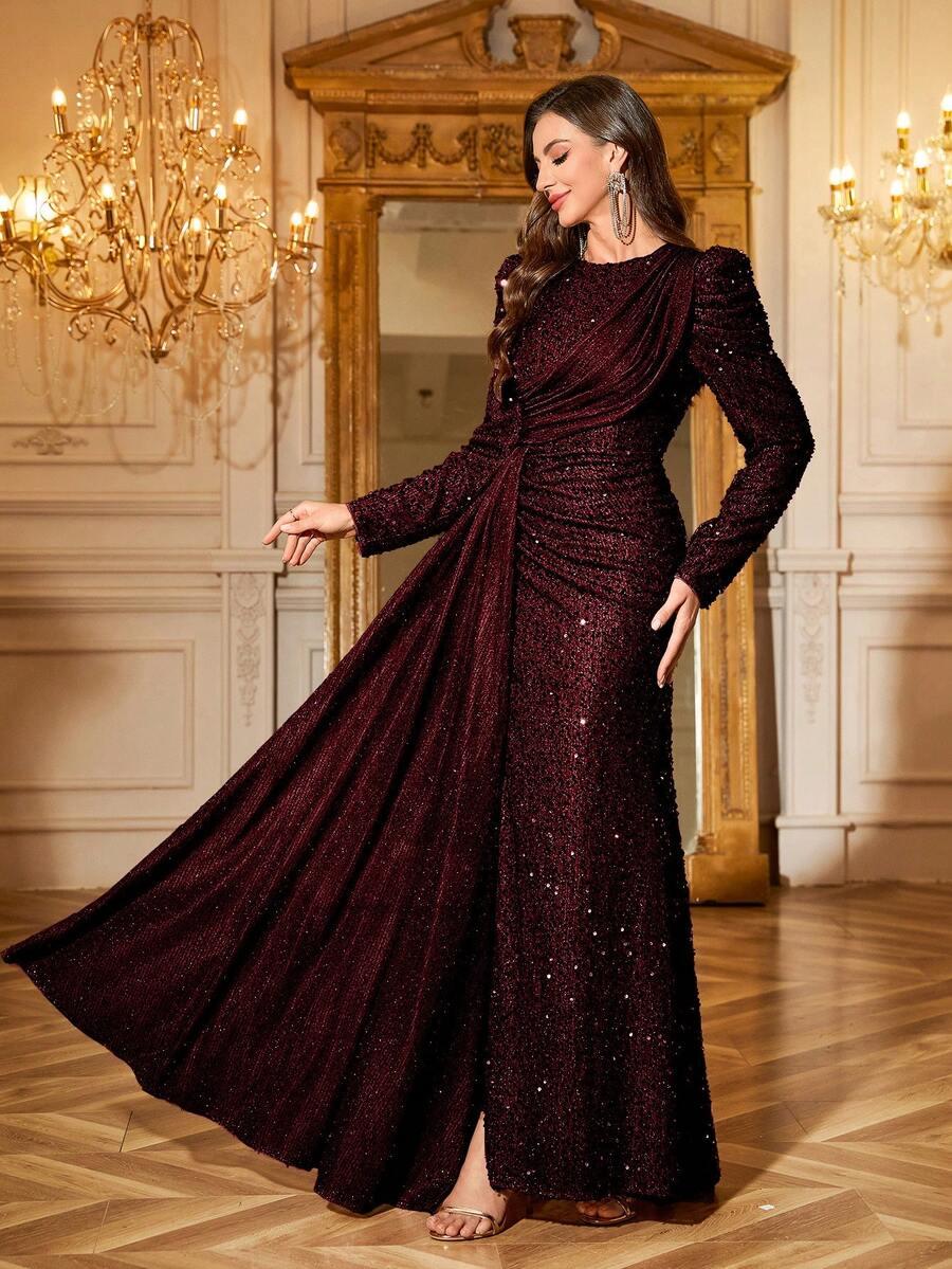 BURGUNDOWA MAXI SUKIENKA