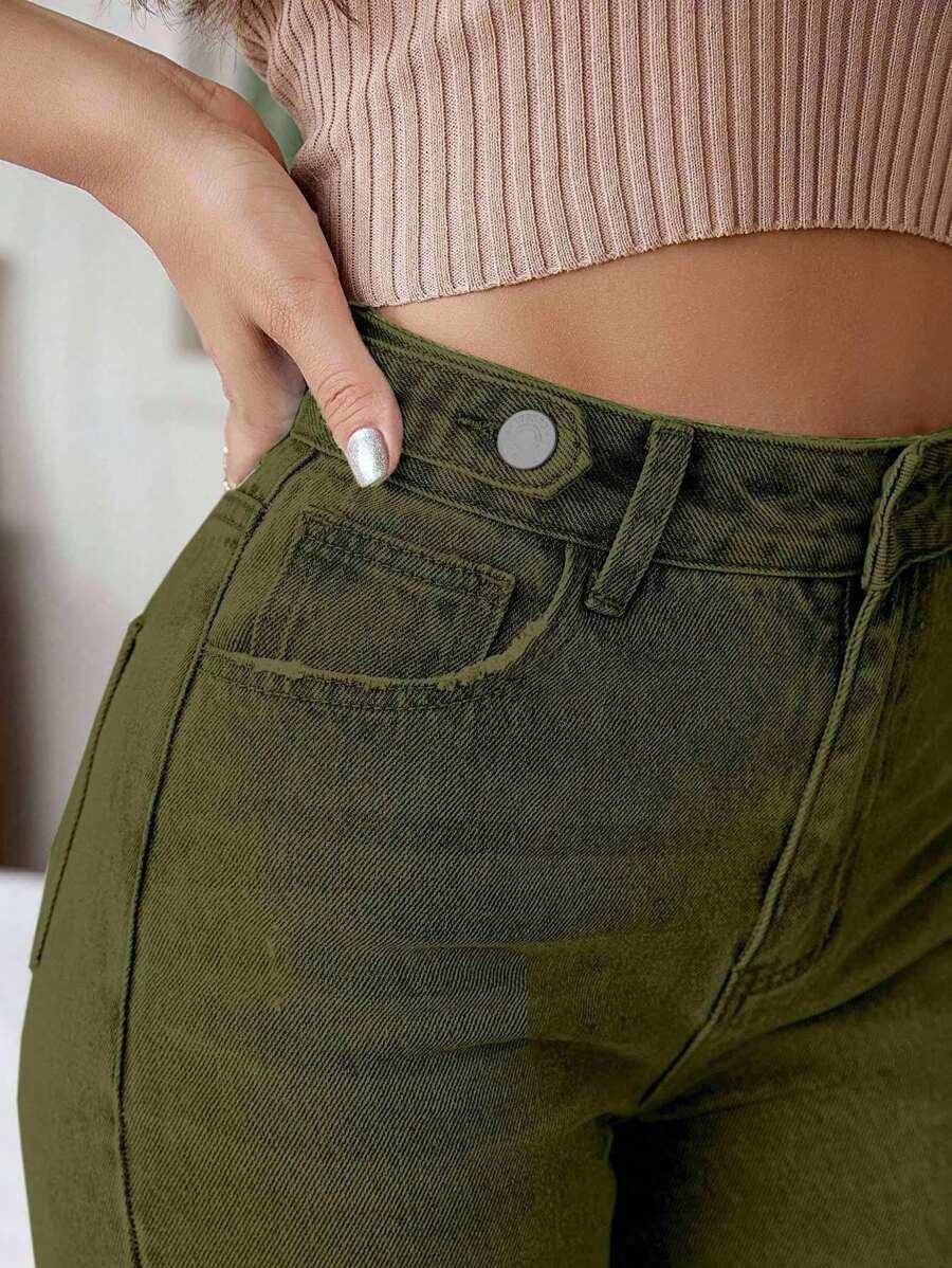 ZIELONE SPODNIE JEANS 