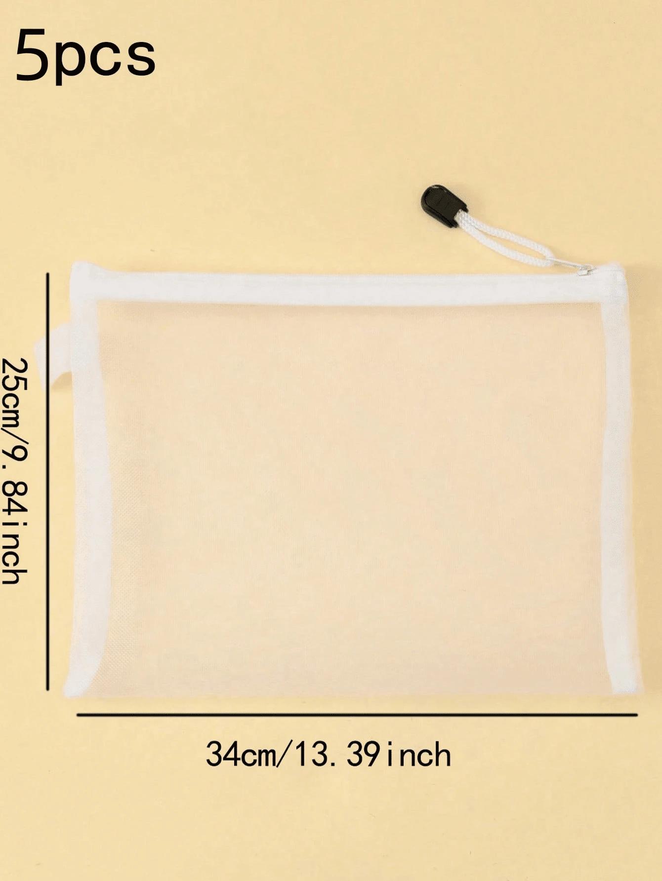 transparentny organizer siateczka zamek 5-pack