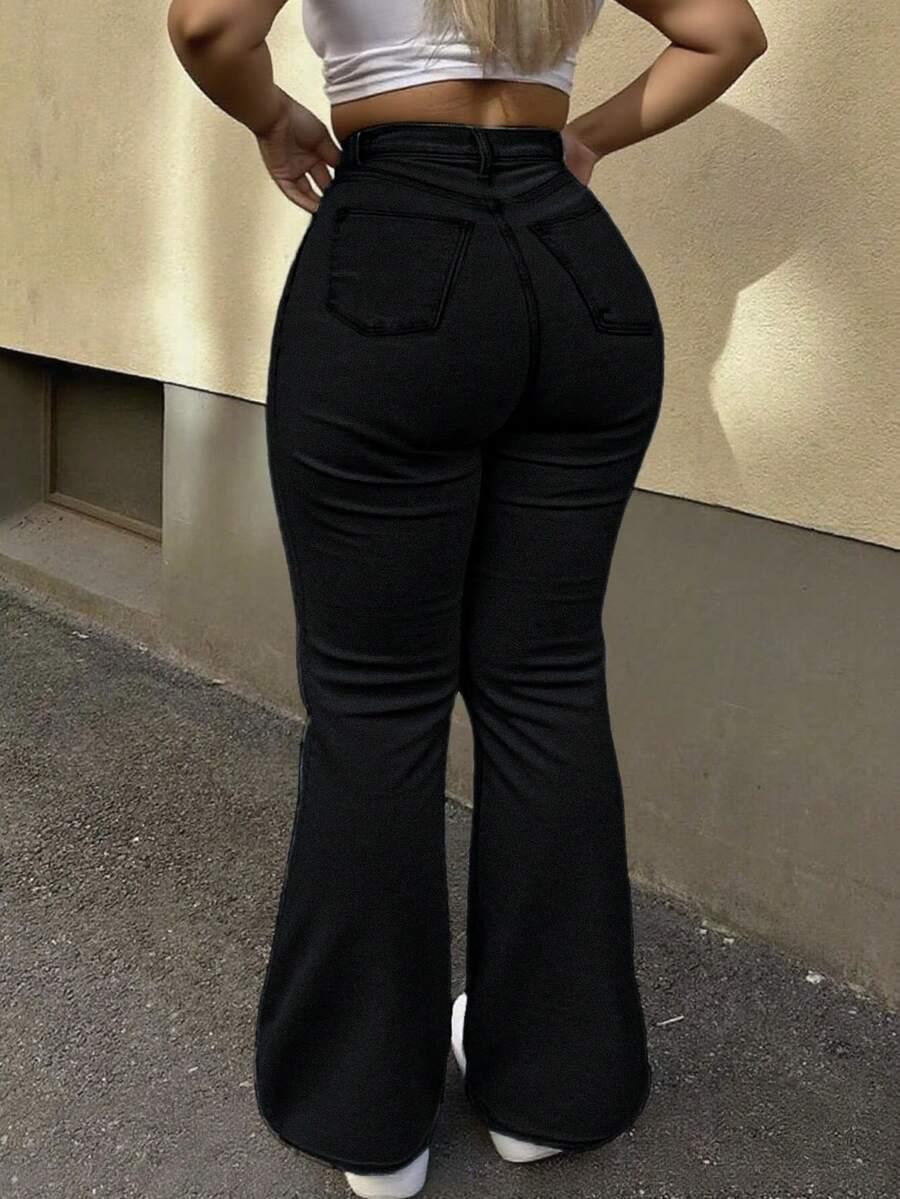 CZARNE SPODNIE JEANS 
