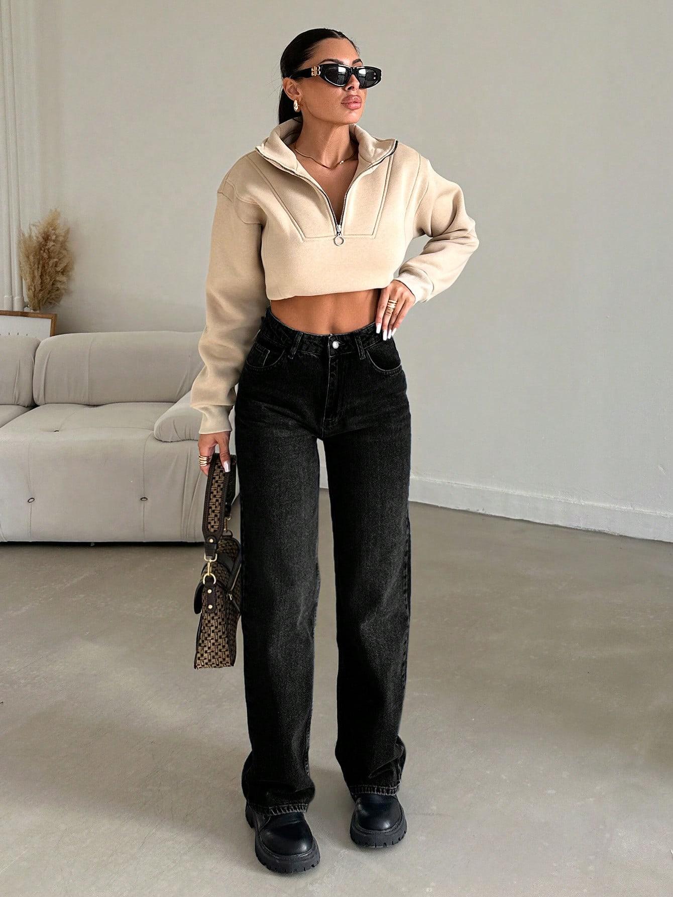 CZARNE SPODNIE JEANS