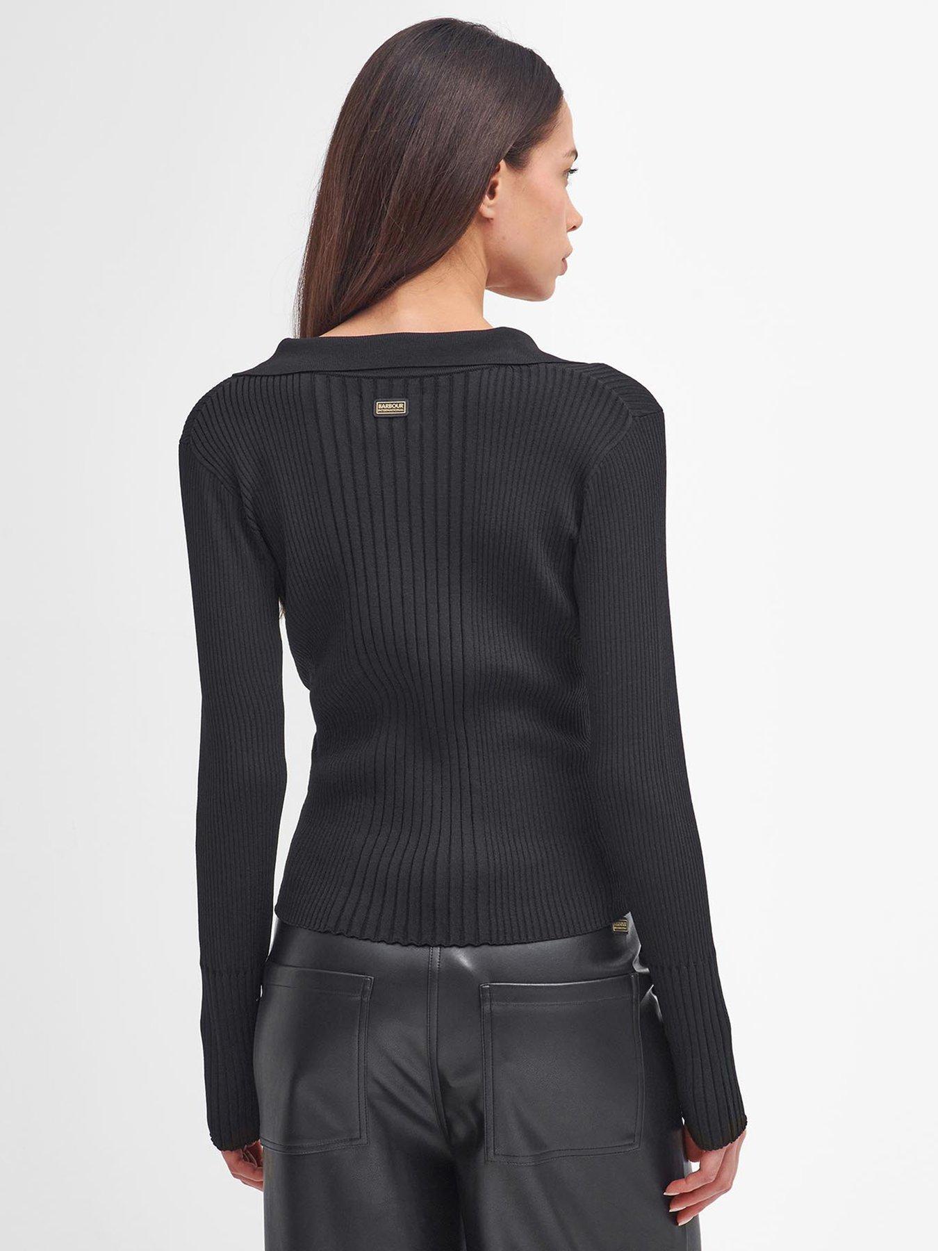 BARBOUR PRĄŻKOWANY SWETER NA ZAMEK 