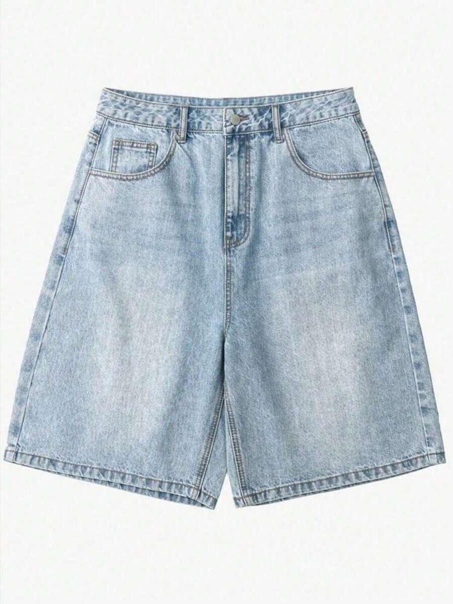 niebieskie spodenki jeans