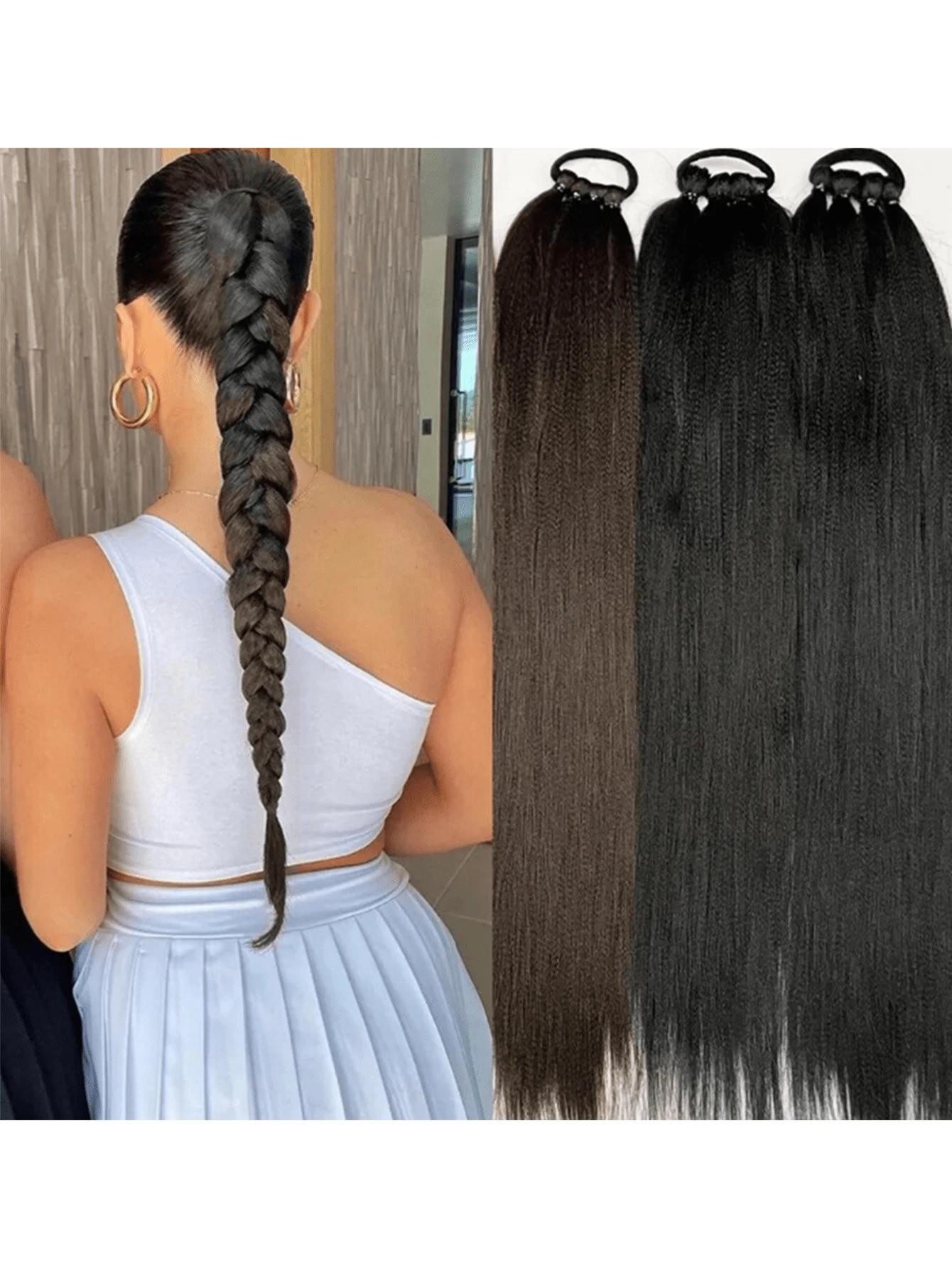 CZARNY KUCYK Z WŁOSÓW SYNTETYCZNYCH