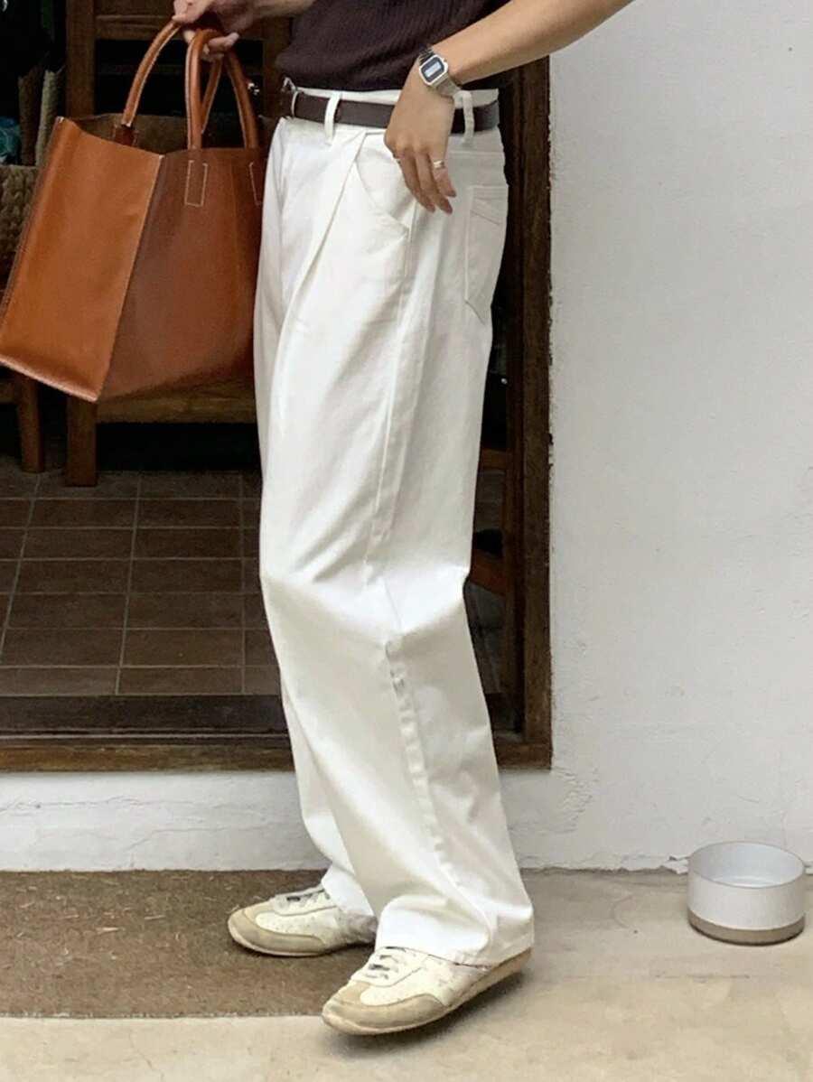BIAŁE SPODNIE JEANS