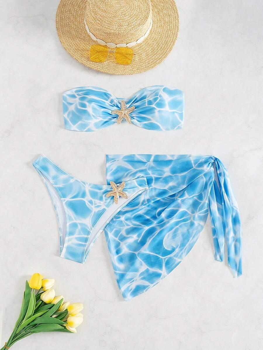 TRZYCZĘŚCIOWY KOMPLET BIKINI ROZGWIAZDA