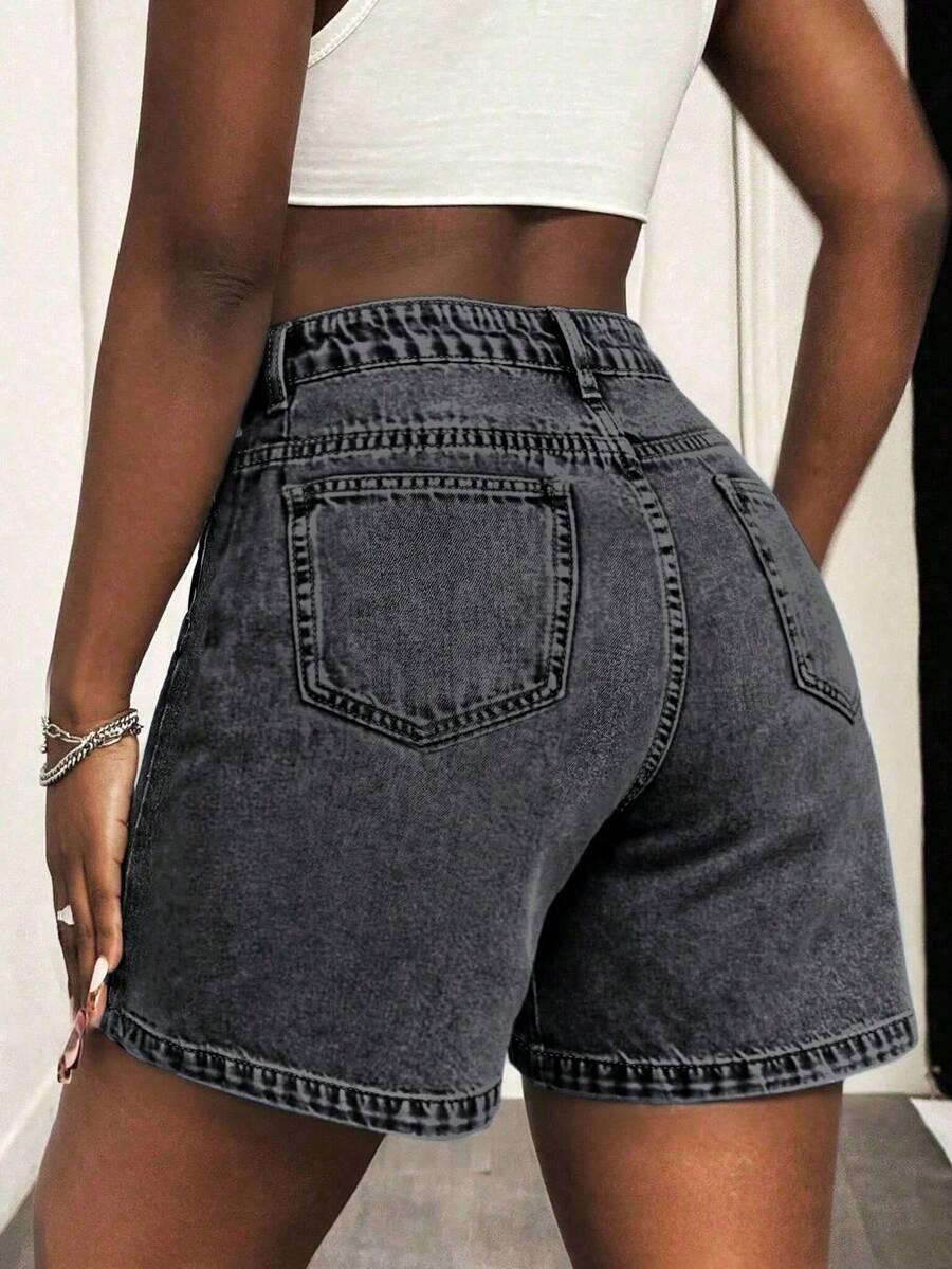 SZARE SPODENKI JEANS