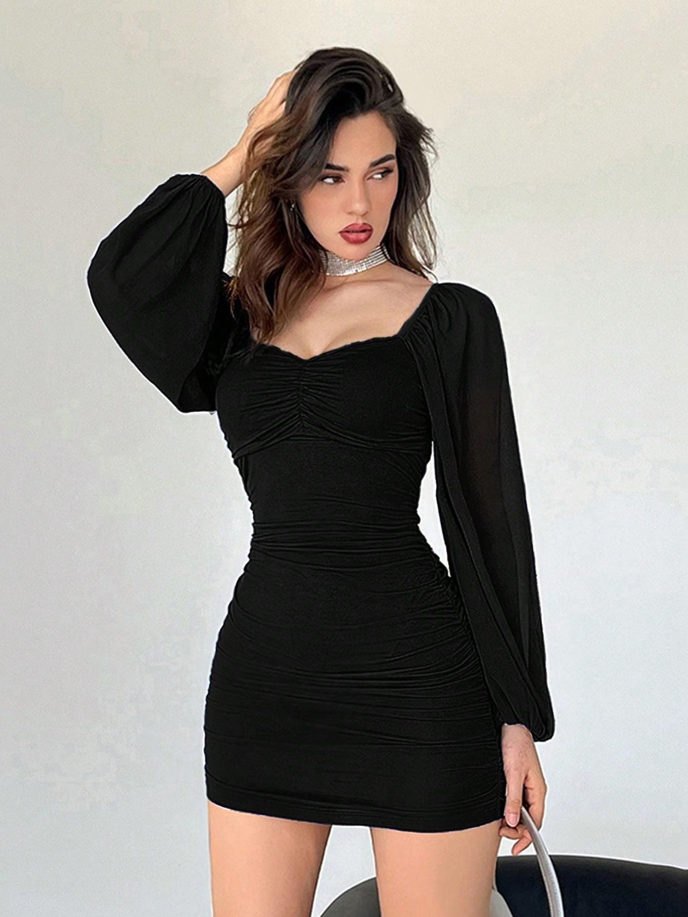 CZARNA SUKIENKA MINI