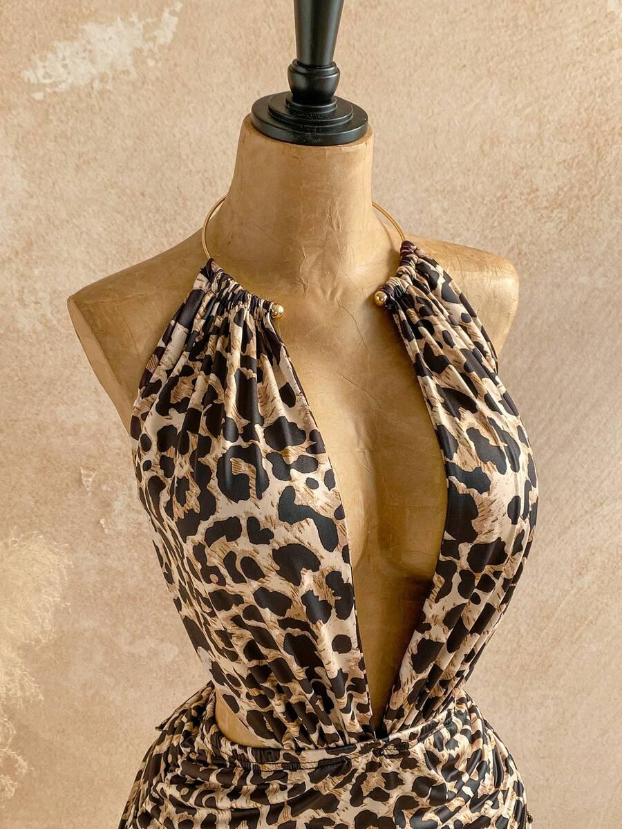 MINI SUKIENKA odkryte plecy ANIMAL PRINT