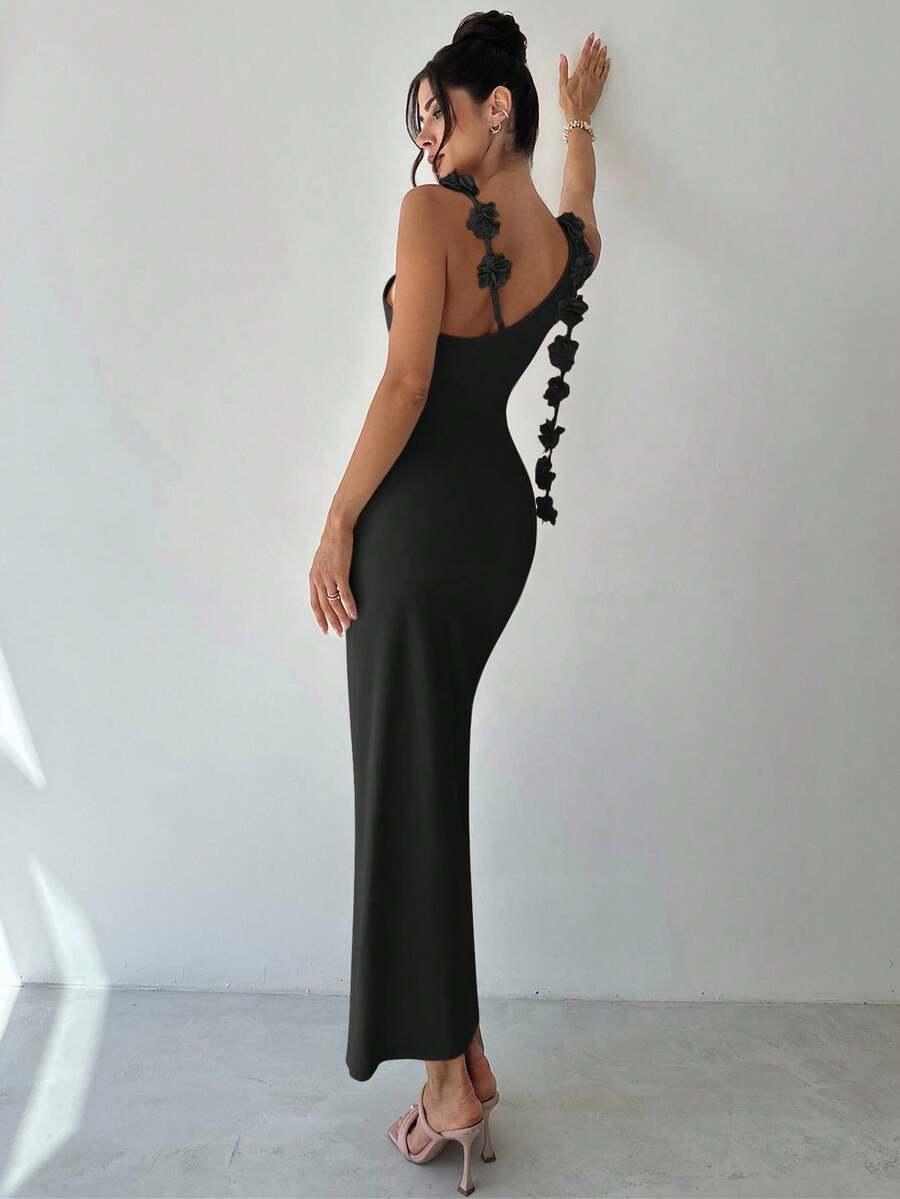 CZARNA MAXI SUKIENKA