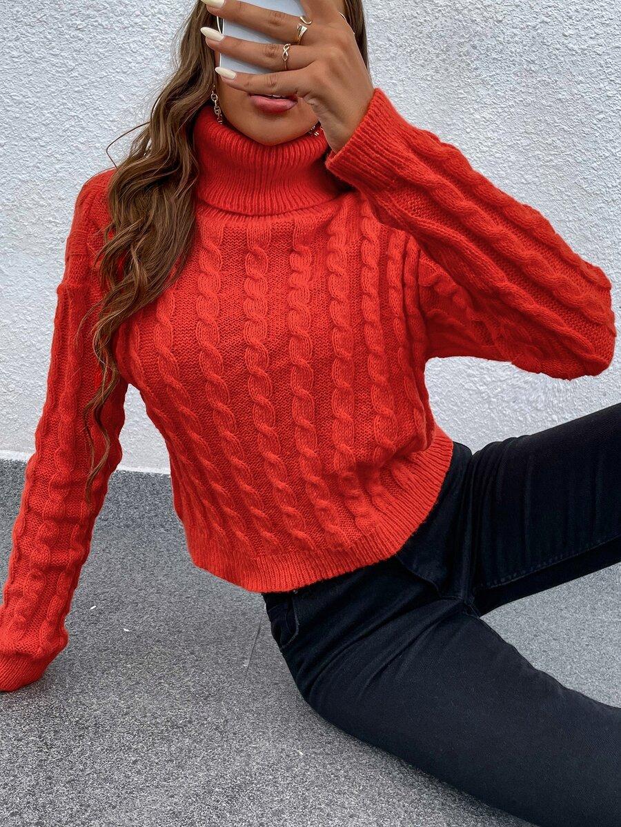 pomarańczowy sweter golf 