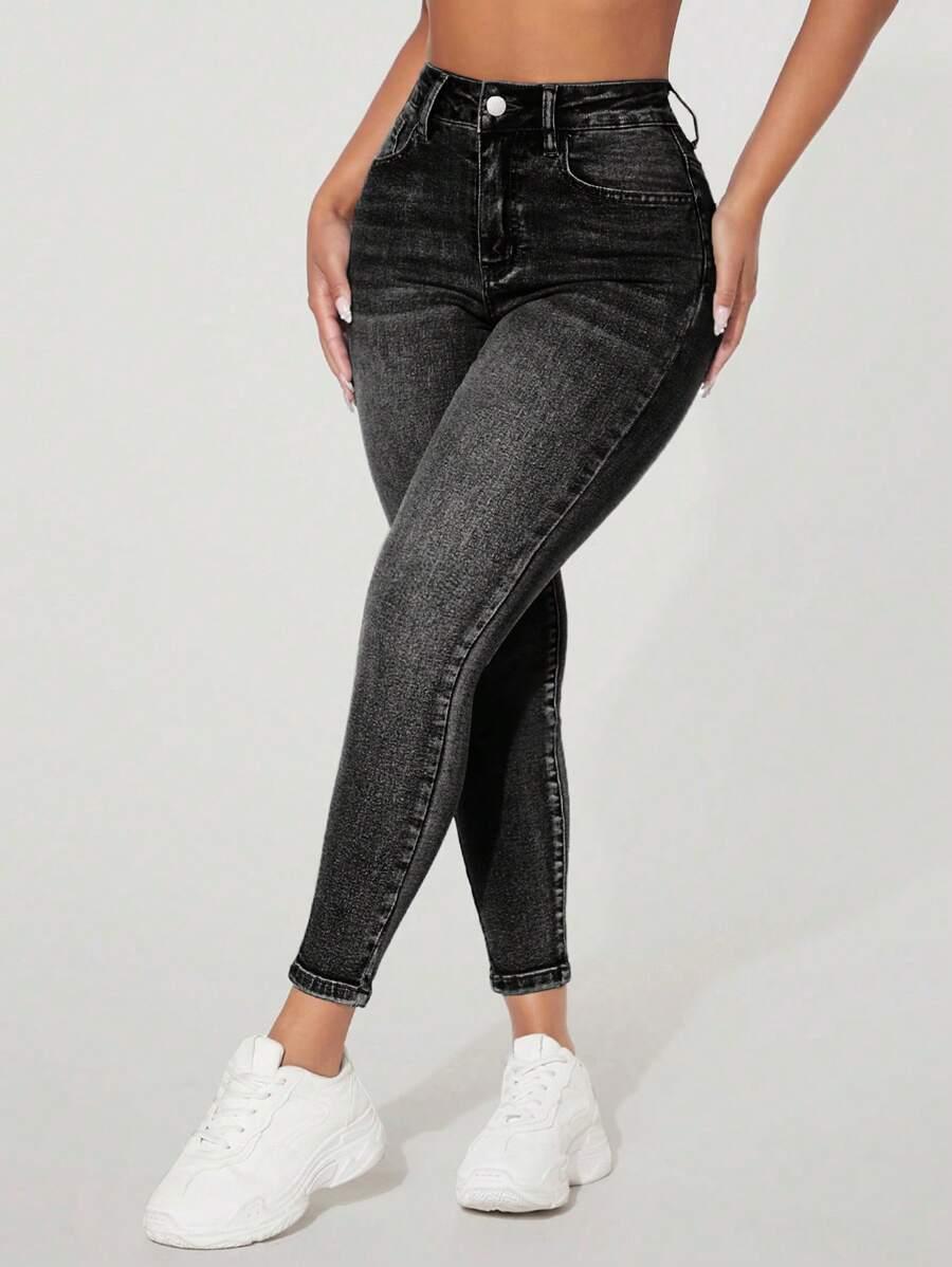 CZARNE SPODNIE JEANS