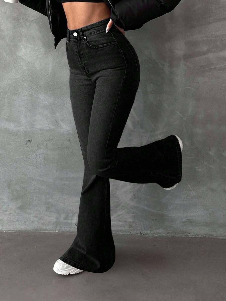 CZARNE SPODNIE JEANS
