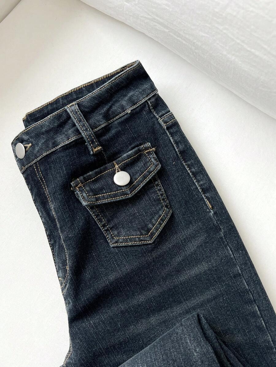 GRANATOWE SPODNIE JEANS