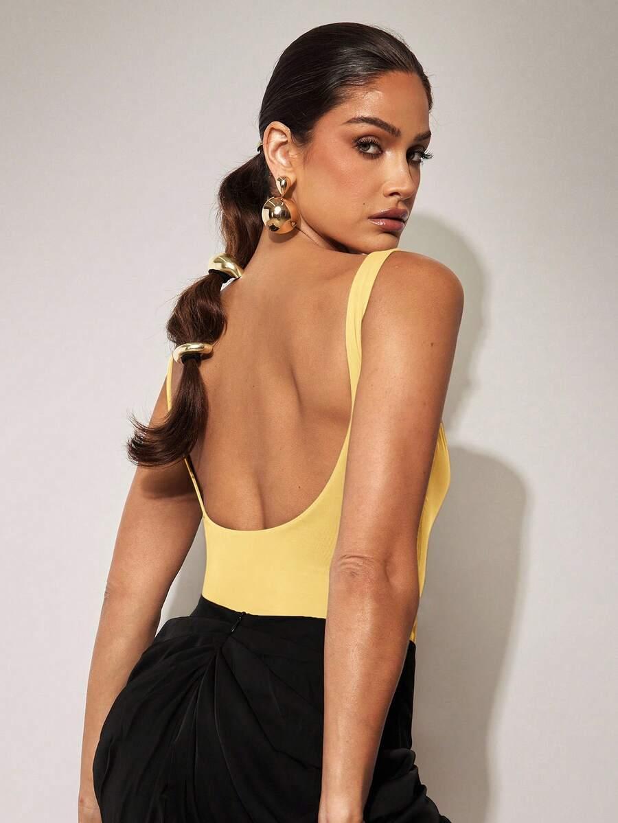 DAMSKIE JEDNOKOLOROWE MINIMALISTYCZNE BODY
