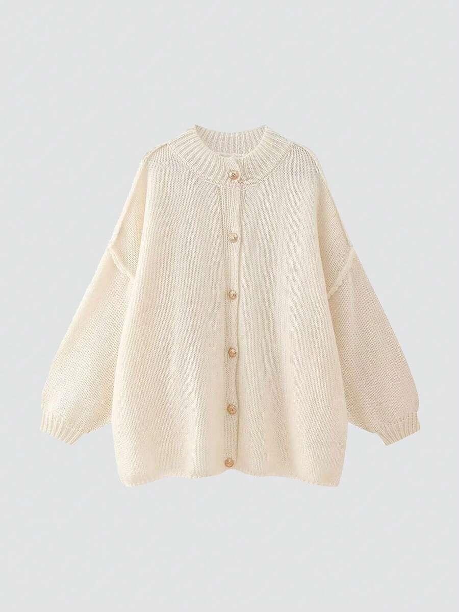 BEŻOWY SWETER KARDIGAN 