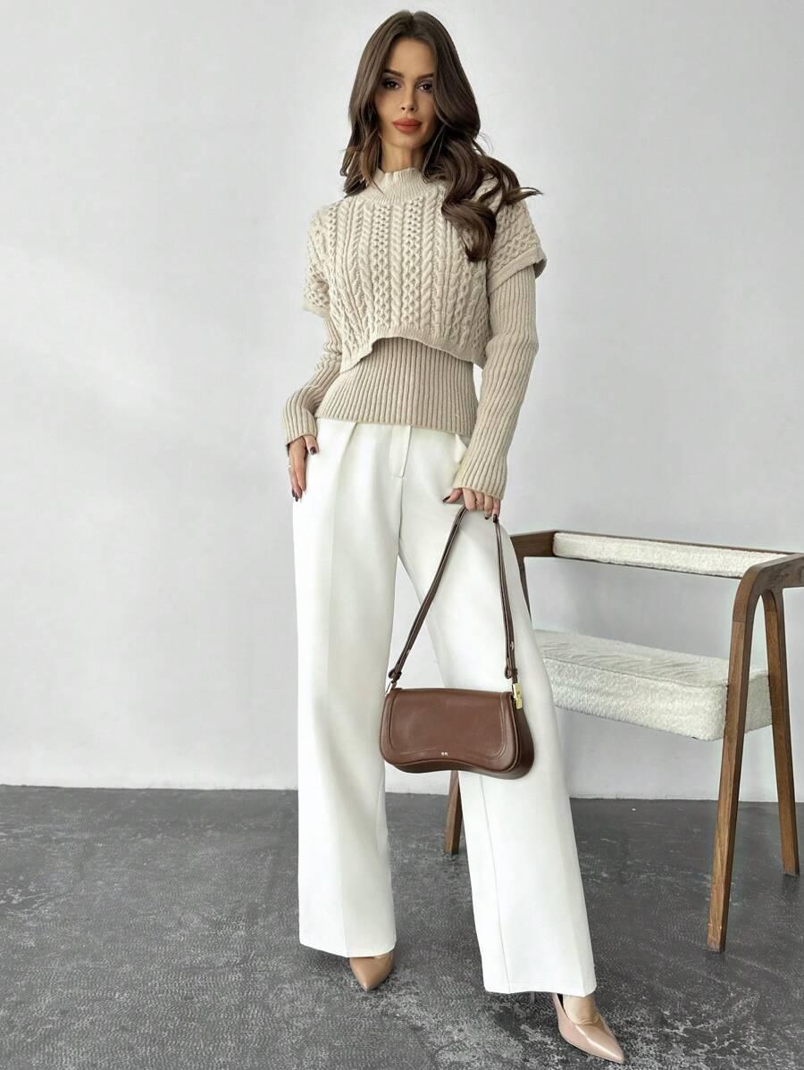 komplet sweter kamizelka