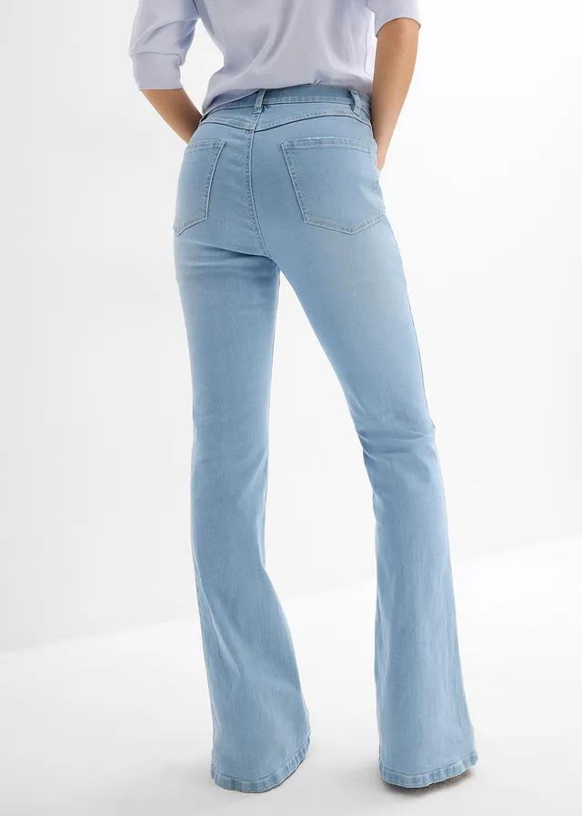 NIEBIESKIE SPODNIE JEANS DZWONY KIESZENIE 