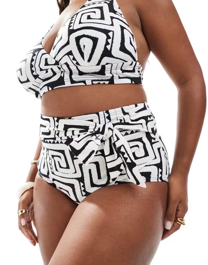 DÓŁ OD BIKINI WZÓR kontrast wiązanie