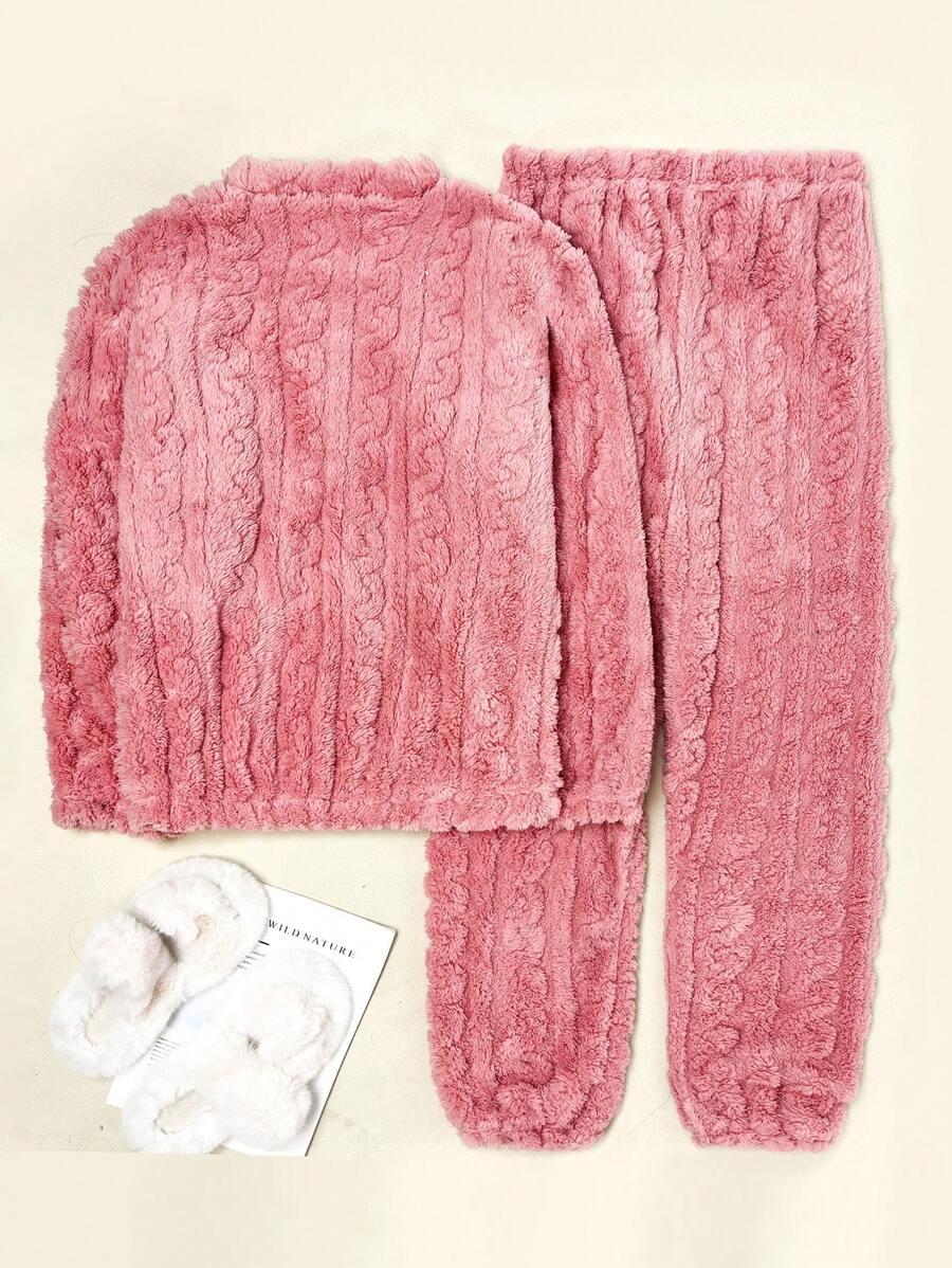 RÓŻOWY KOMPLET BLUZA SPODNIE PIŻAMA