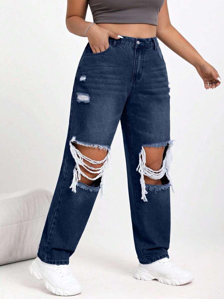niebieskie spodnie jeans 