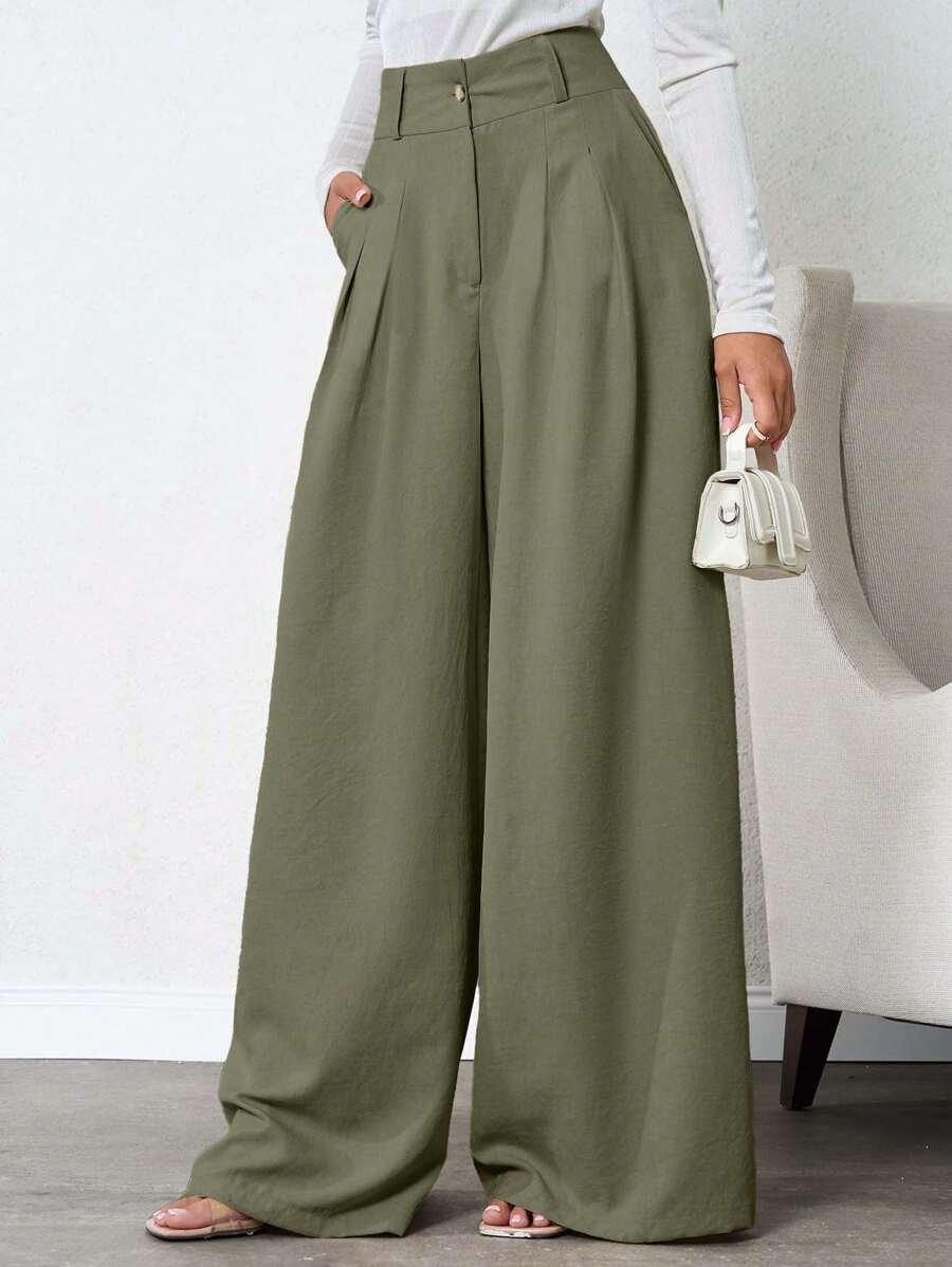 zielone eleganckie spodnie