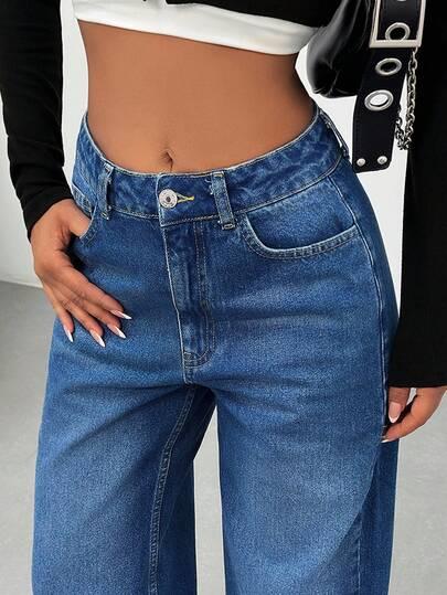 niebieskie spodnie jeans 