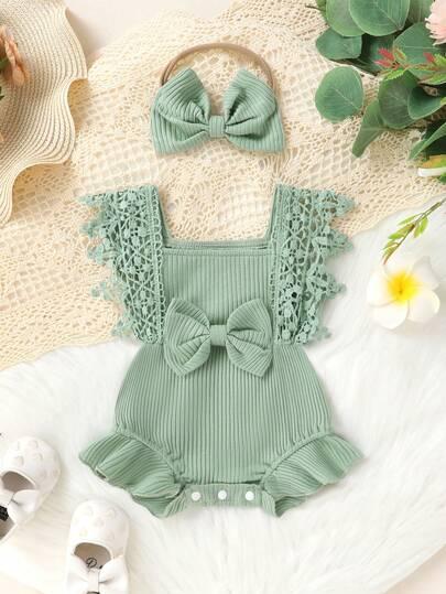 zielone body koronka