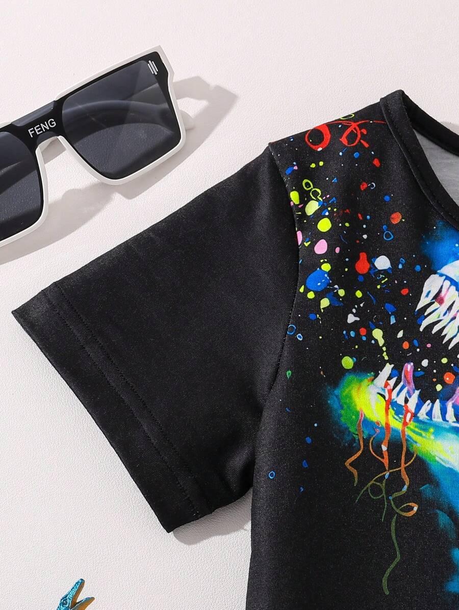 czarny t-shirt print