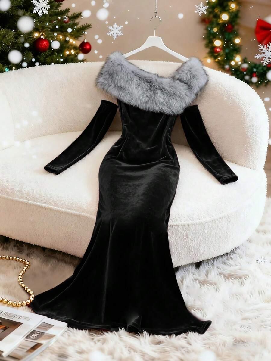 czarna maxi sukienka